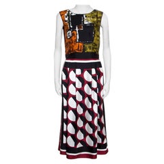 Dolce and Gabbana Multilcolor Abstract Printed Silk Sleeveless Dress S