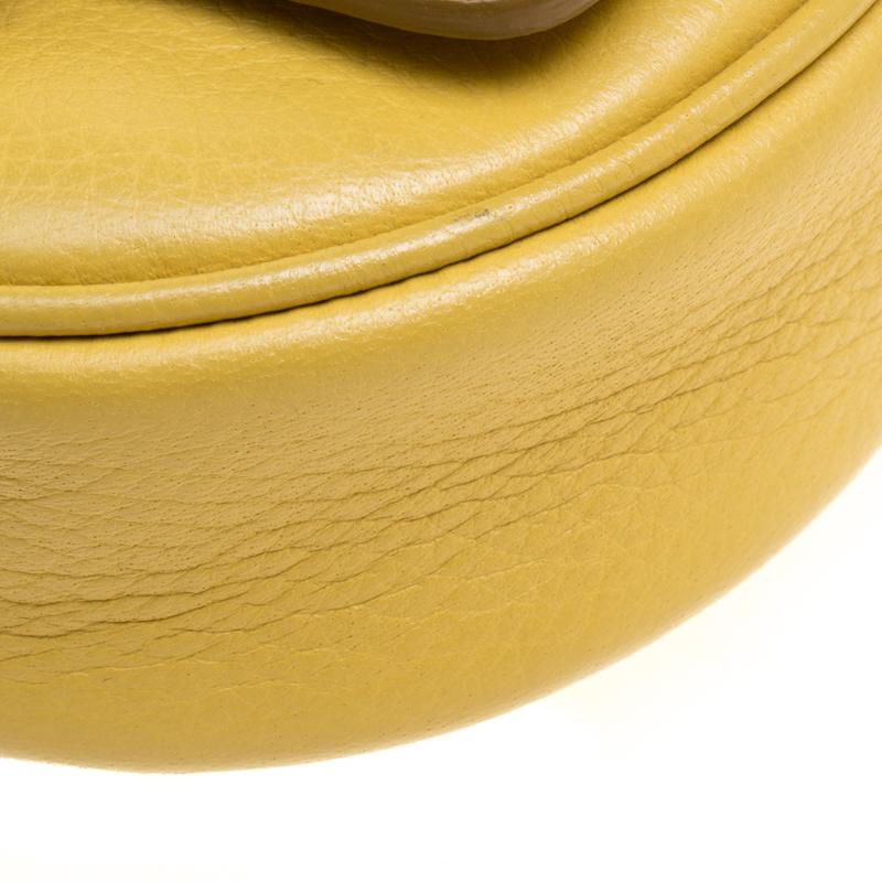 Dolce and Gabbana Mustard Yellow Leather Small Charm Miss Glam Crossbody Bag 4