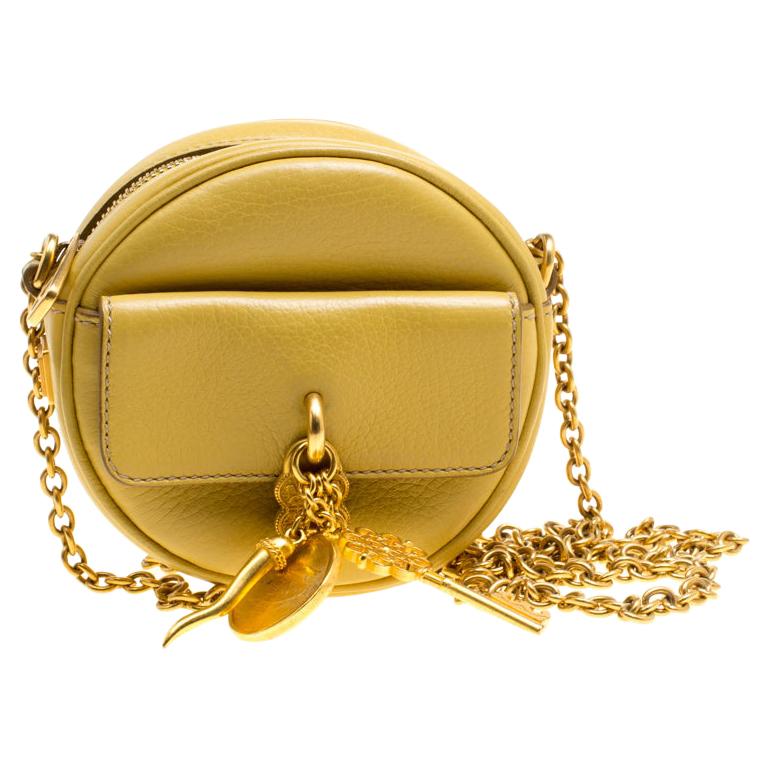 Dolce and Gabbana Mustard Yellow Leather Small Charm Miss Glam ...