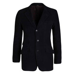 Dolce and Gabbana Navy Blue Cotton Tailored Blazer S