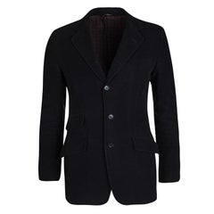 Dolce and Gabbana Navy Blue Cotton Tailored Blazer S
