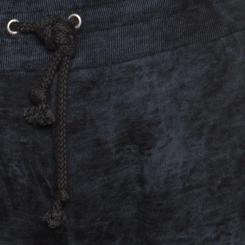 Black Dolce and Gabbana Navy Blue Washed Effect Sweatpants XS