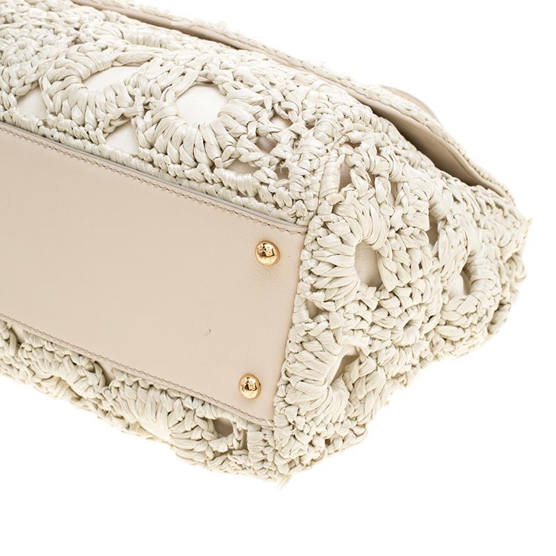 white crochet purse