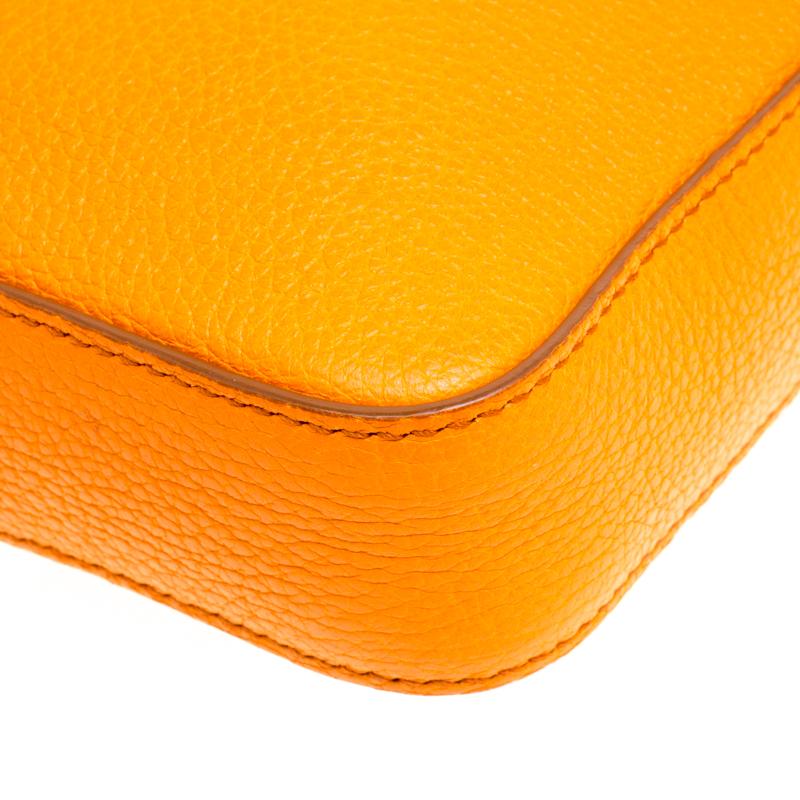 Dolce and Gabbana Orange Leather Square Miss Glam Crossbody Bag 6