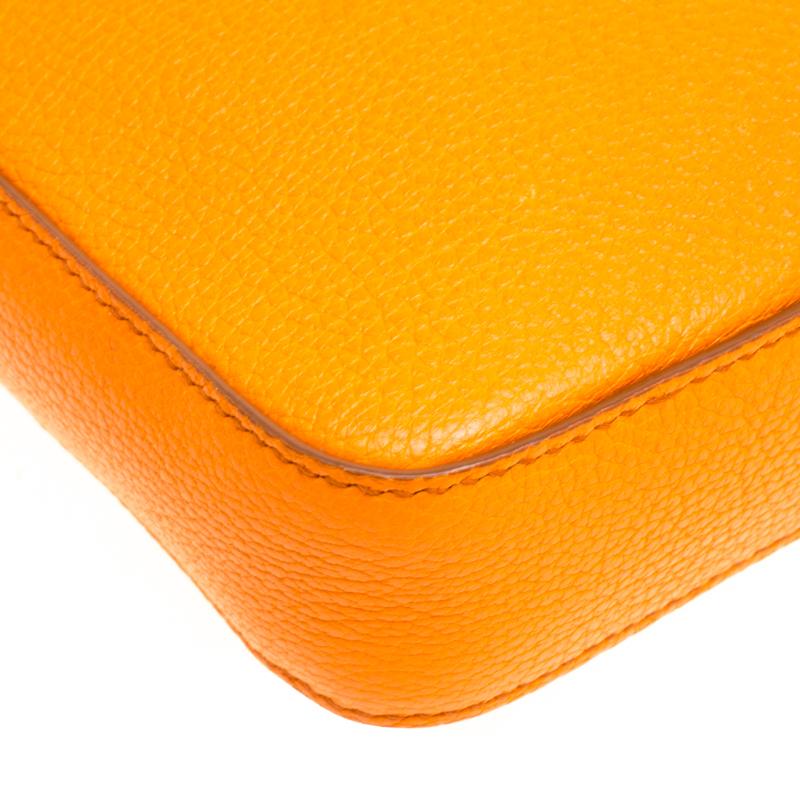Dolce and Gabbana Orange Leather Square Miss Glam Crossbody Bag 3