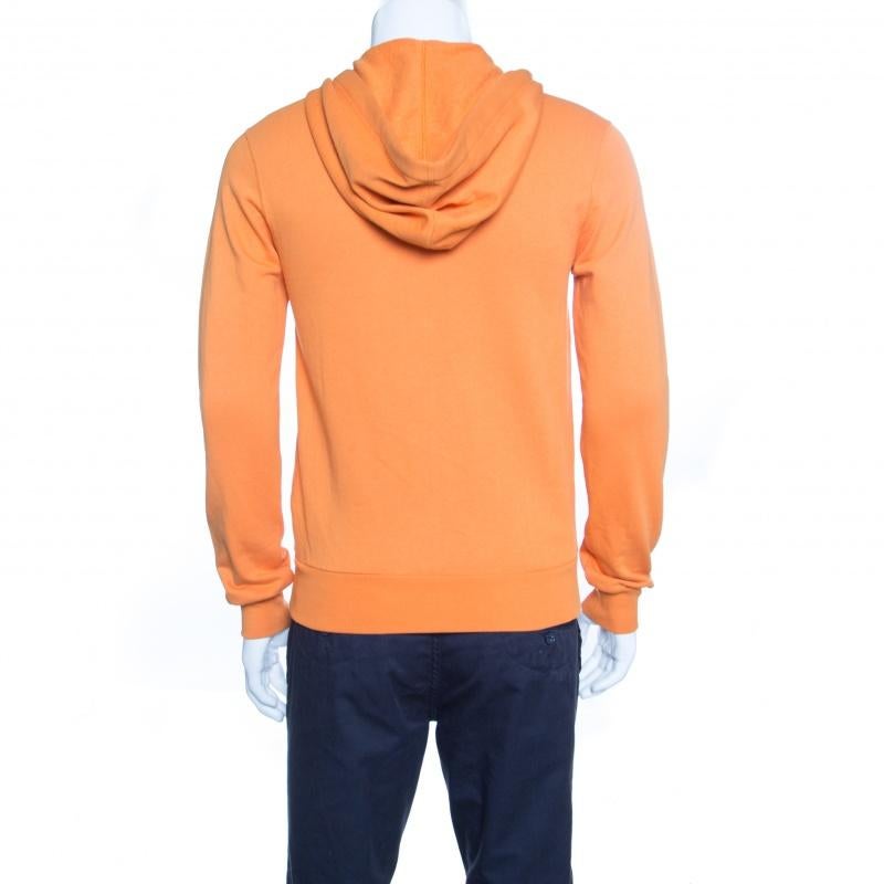 Dolce and Gabbana Orange Zip Front Hoodie XS In Good Condition In Dubai, Al Qouz 2