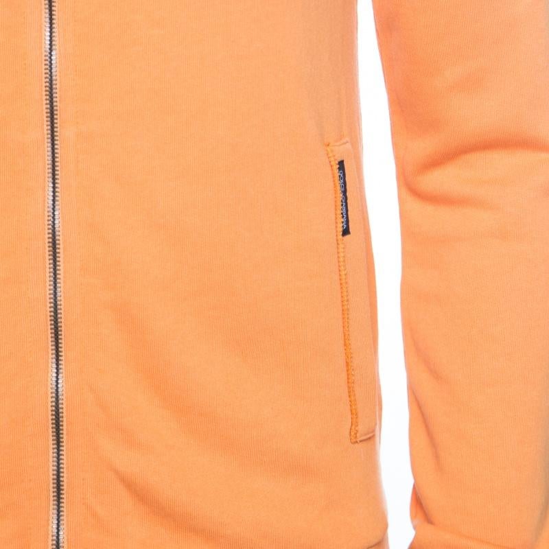 Men's Dolce and Gabbana Orange Zip Front Hoodie XS
