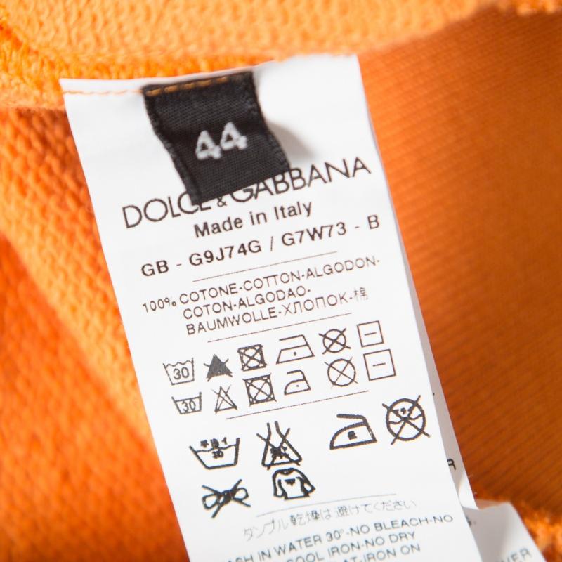 Dolce and Gabbana Orange Zip Front Hoodie XS 1
