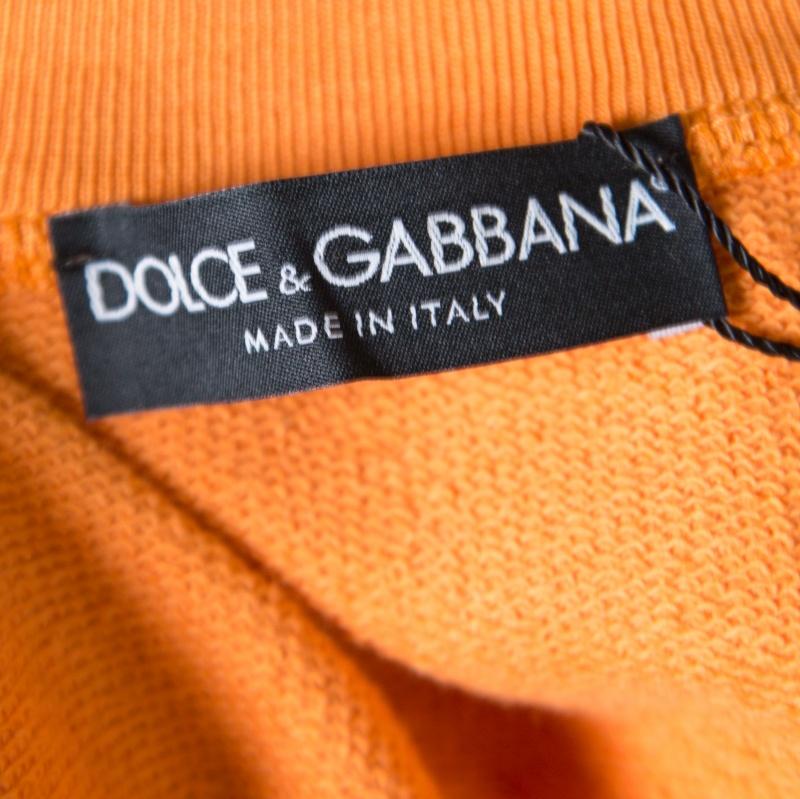 Dolce and Gabbana Orange Zip Front Hoodie XS 2