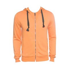 Dolce and Gabbana Orange Zip Front Hoodie XS