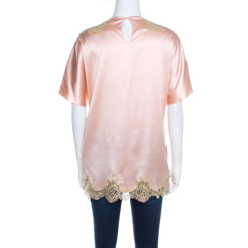 peach satin blouse