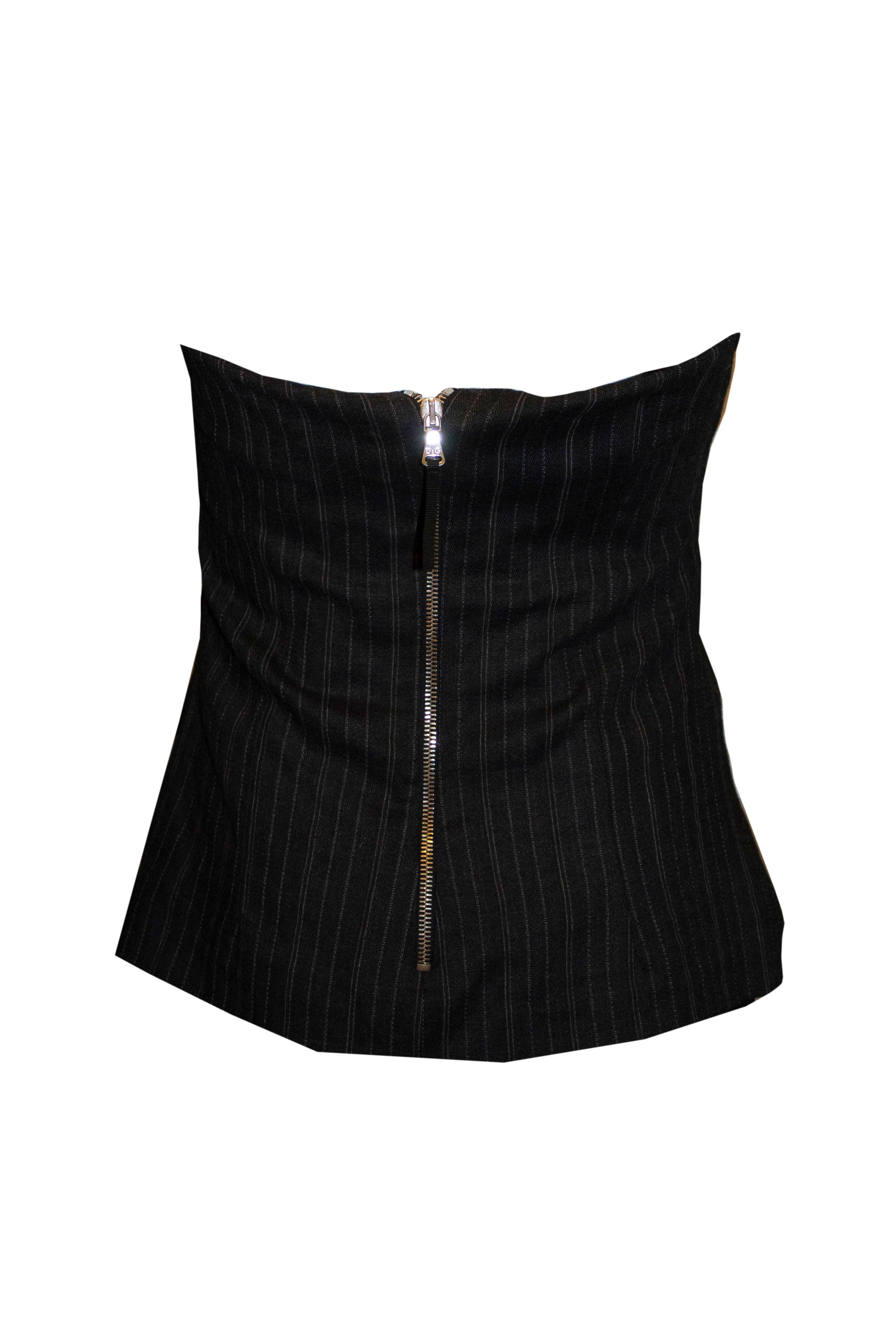Dolce and Gabbana Pin Stripe Corset In Good Condition For Sale In London, GB