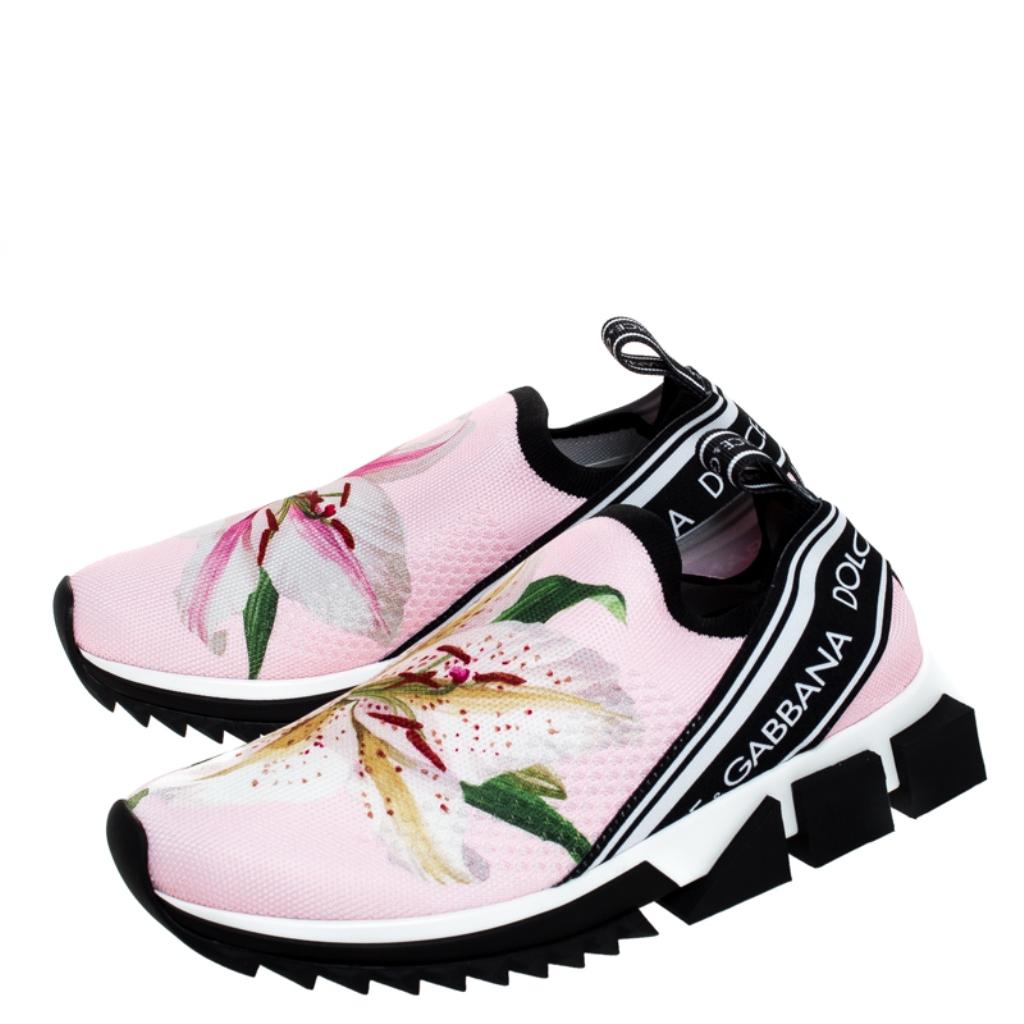 dolce and gabbana flower sneakers