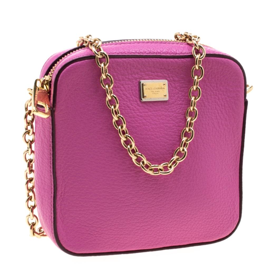 Women's Dolce and Gabbana Pink Leather Crossbody Bag