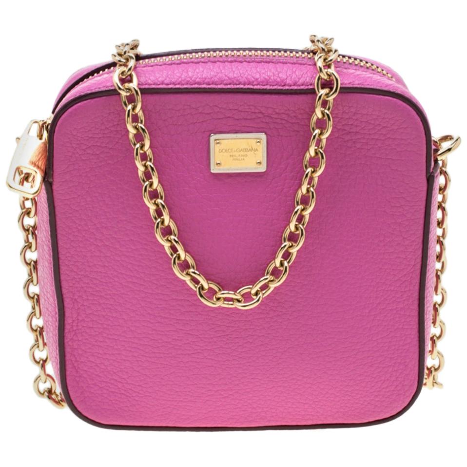 Dolce and Gabbana Pink Leather Crossbody Bag