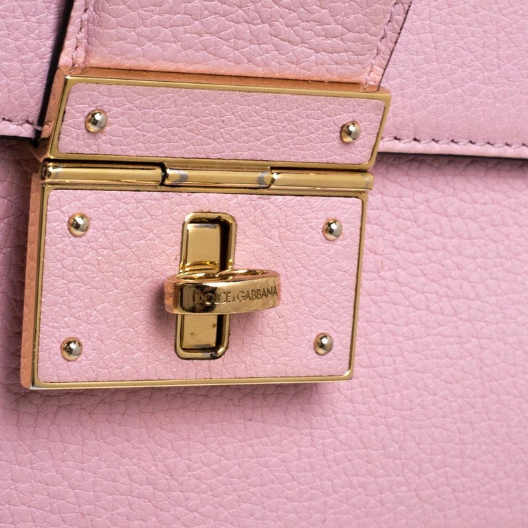 Dolce and Gabbana Pink Leather Small Rosalia Shoulder Bag at 1stDibs