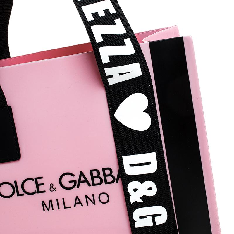 Dolce and Gabbana Pink PVC Street Shopper Tote 1