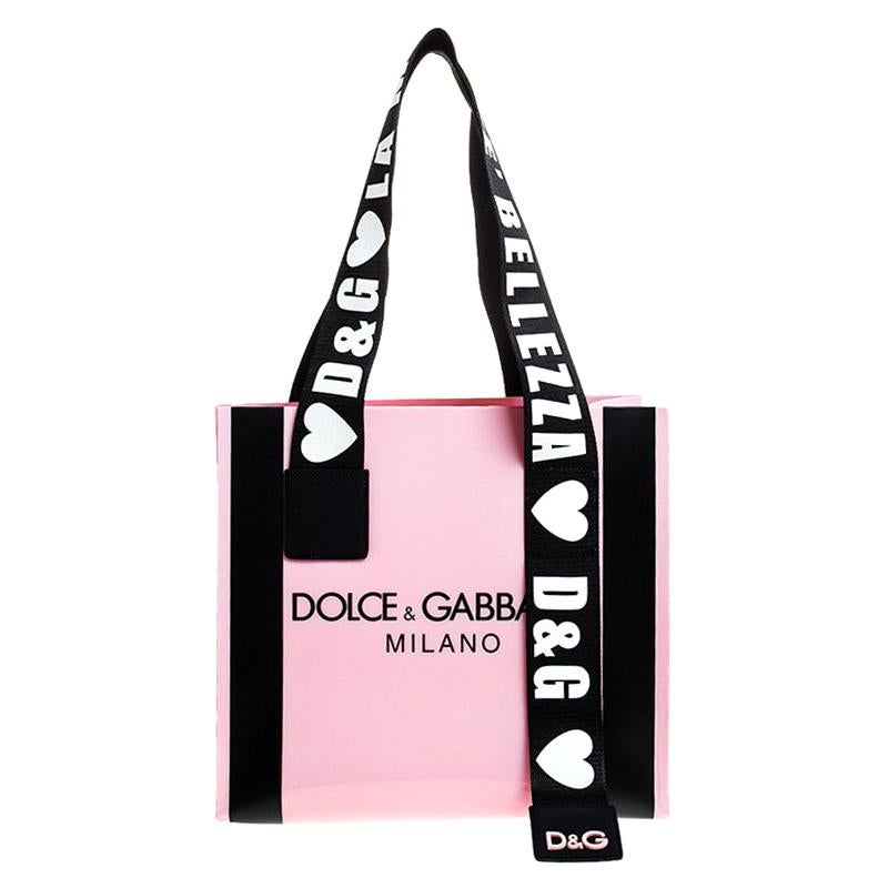 Dolce and Gabbana Pink PVC Street Shopper Tote