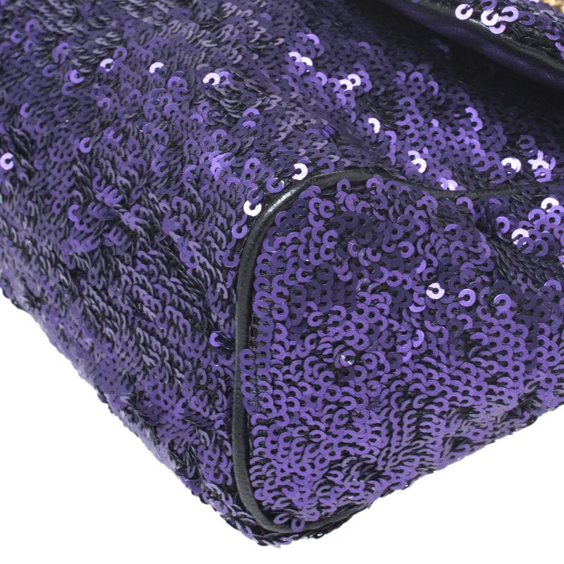 purple sequin purse