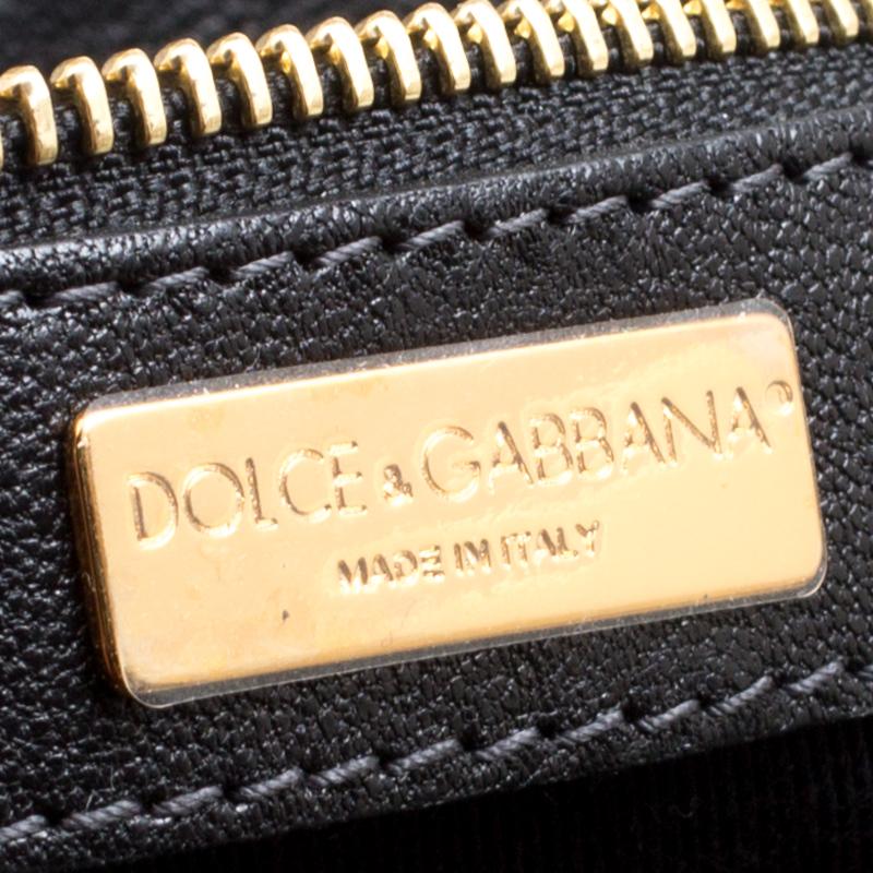 Women's Dolce and Gabbana Purple Leopard Print Patent Leather Miss Escape Tote