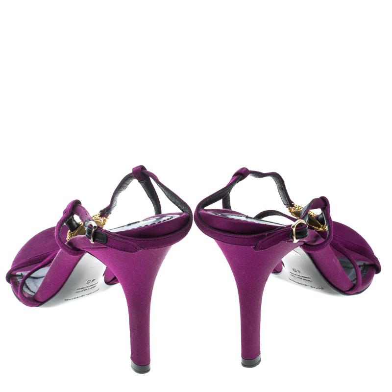 Women's Dolce and Gabbana Purple Satin Sandals Size 40