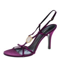 Dolce and Gabbana Purple Satin Sandals Size 40