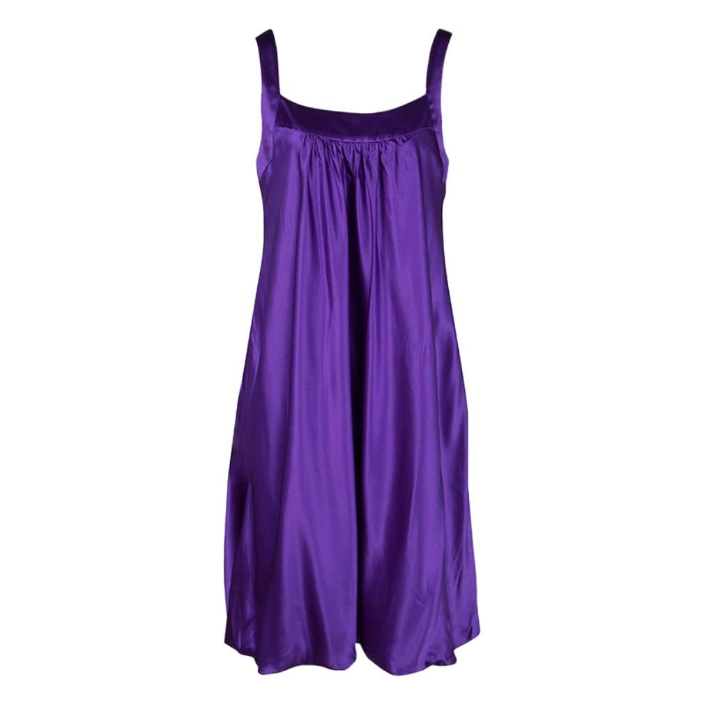 Dolce and Gabbana Purple Silk Satin Sleeveless Balloon Dress S