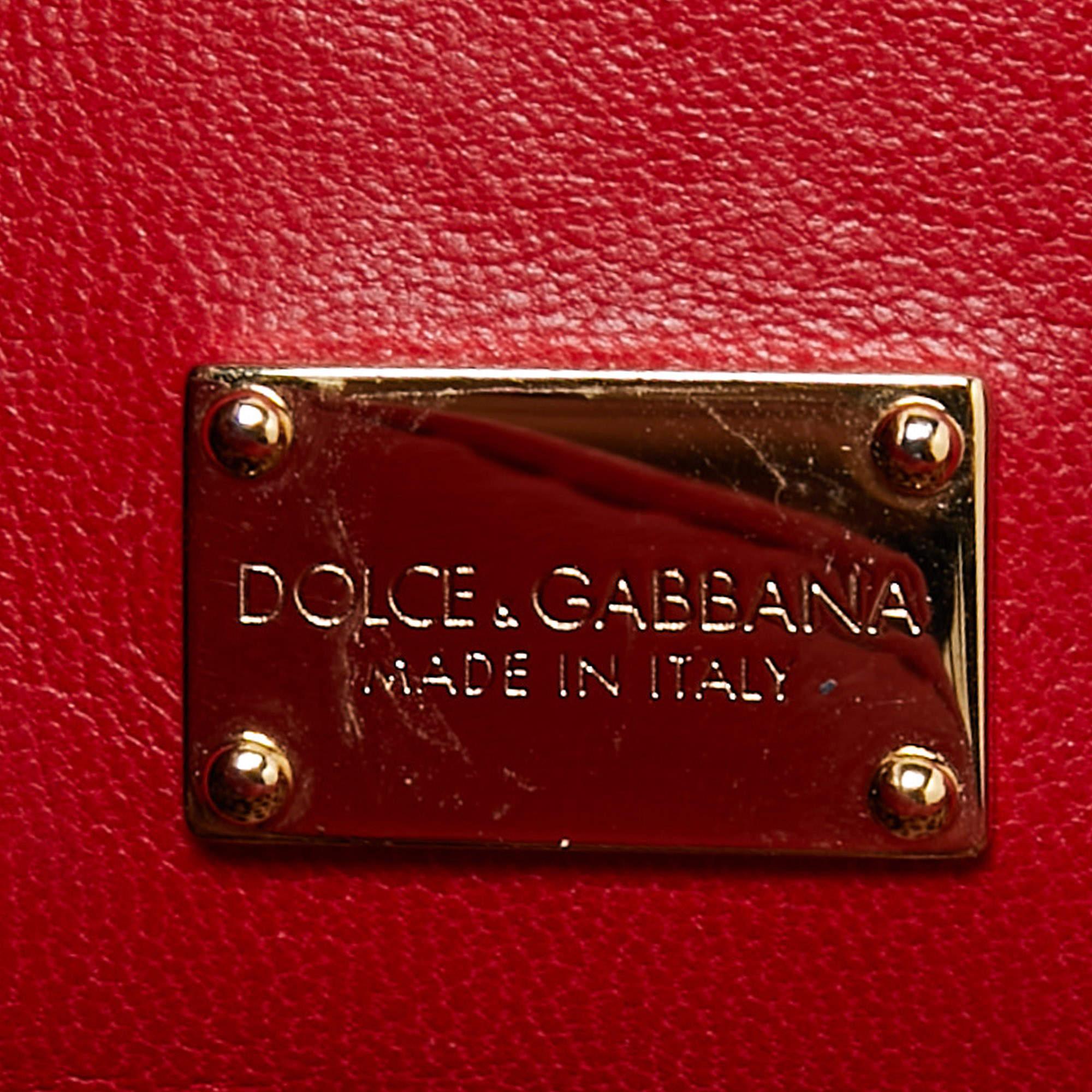 Dolce and Gabbana Red/Black Python Medium Miss Sicily Top Handle Bag 7