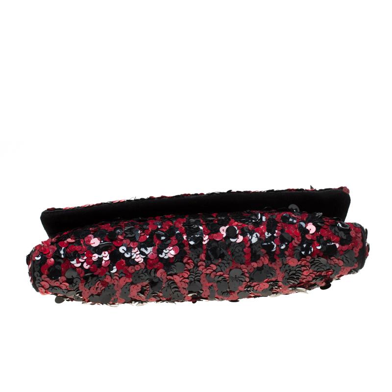 Dolce and Gabbana Red/Black Sequin Miss Charles Shoulder Bag 1