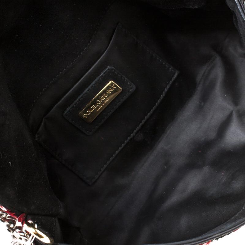 Dolce and Gabbana Red/Black Sequin Miss Charles Shoulder Bag 3