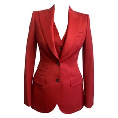 Dolce and Gabbana Red jacket + vest set.