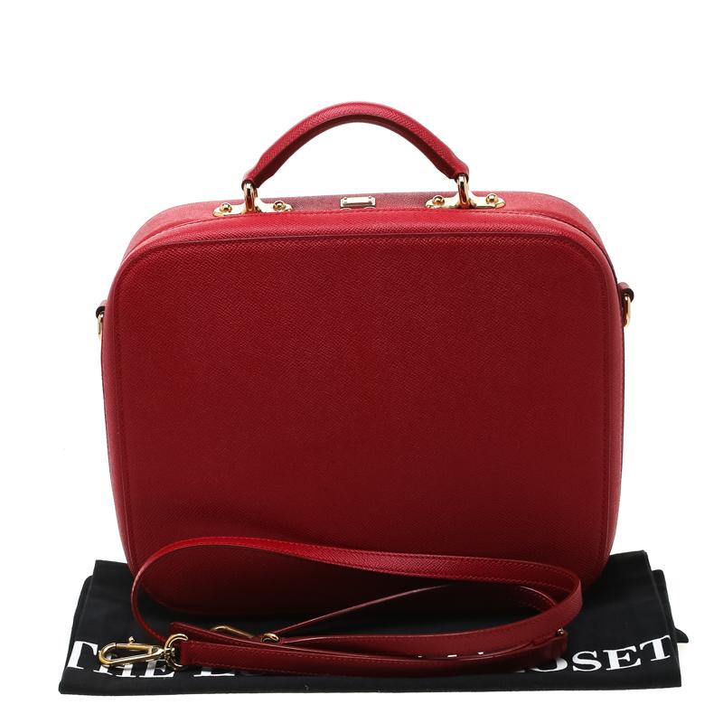Dolce and Gabbana Red Leather Case Top Handle Bag 7