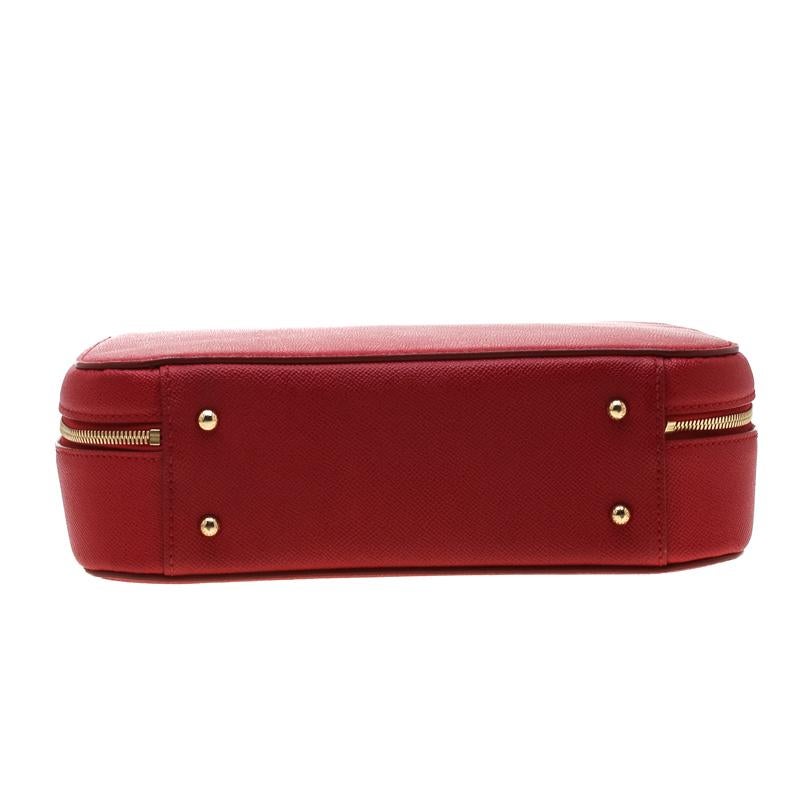 Dolce and Gabbana Red Leather Case Top Handle Bag 1
