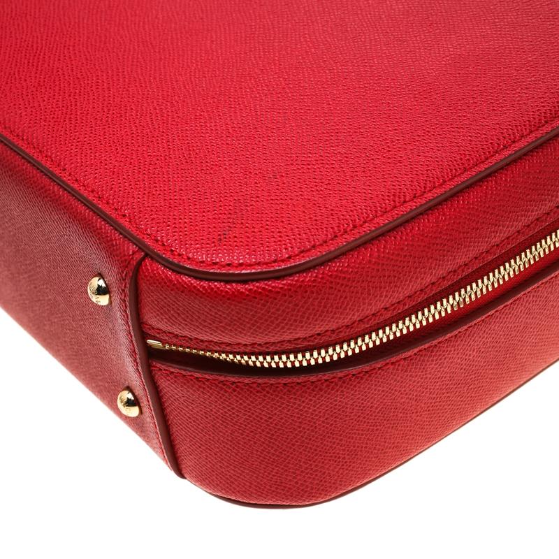 Dolce and Gabbana Red Leather Case Top Handle Bag 3
