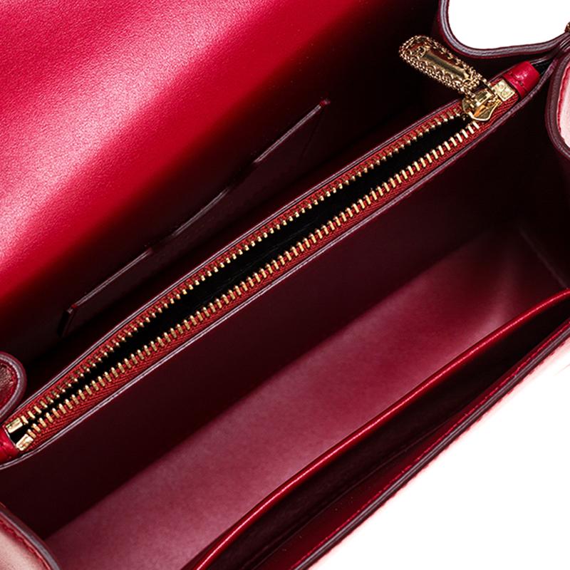 Dolce and Gabbana Red Leather Devotion Top Handle Bag 2