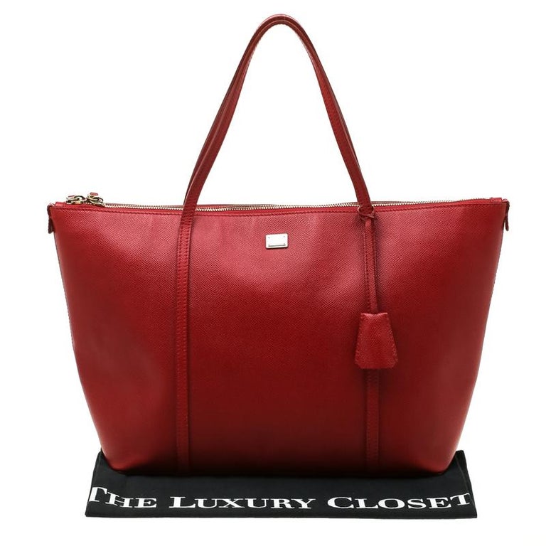 Dolce and Gabbana Red Leather Miss Escape Tote For Sale at 1stDibs