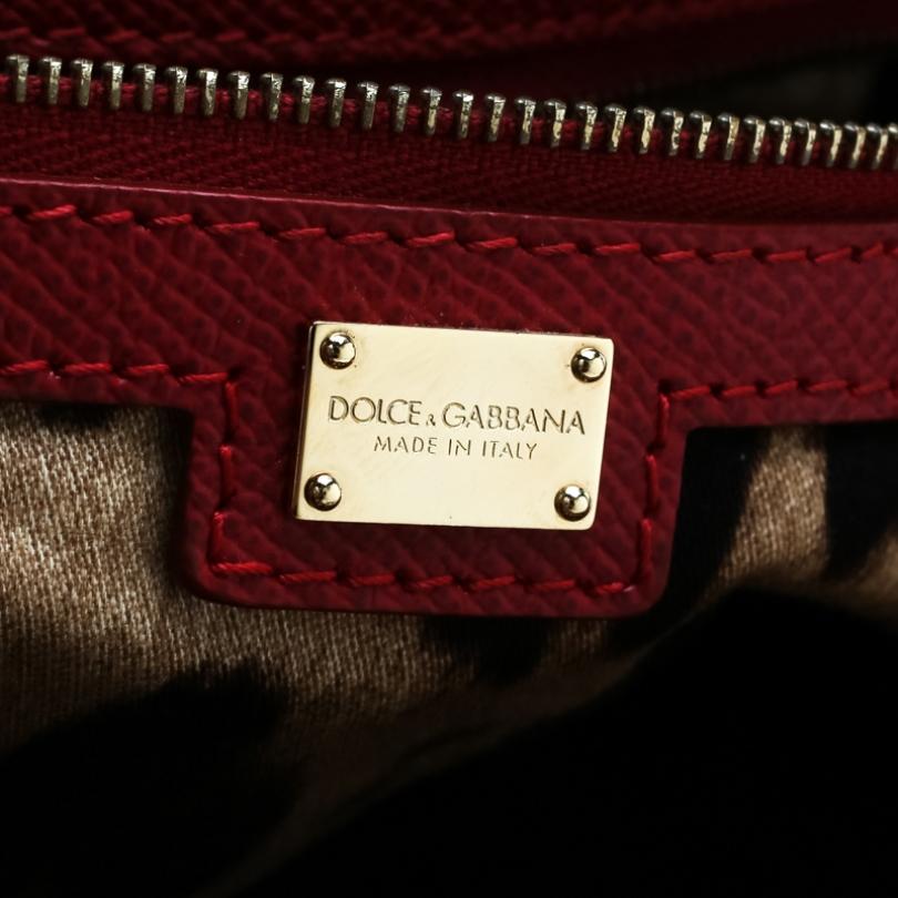 Dolce and Gabbana Red Leather Miss Escape Tote 4
