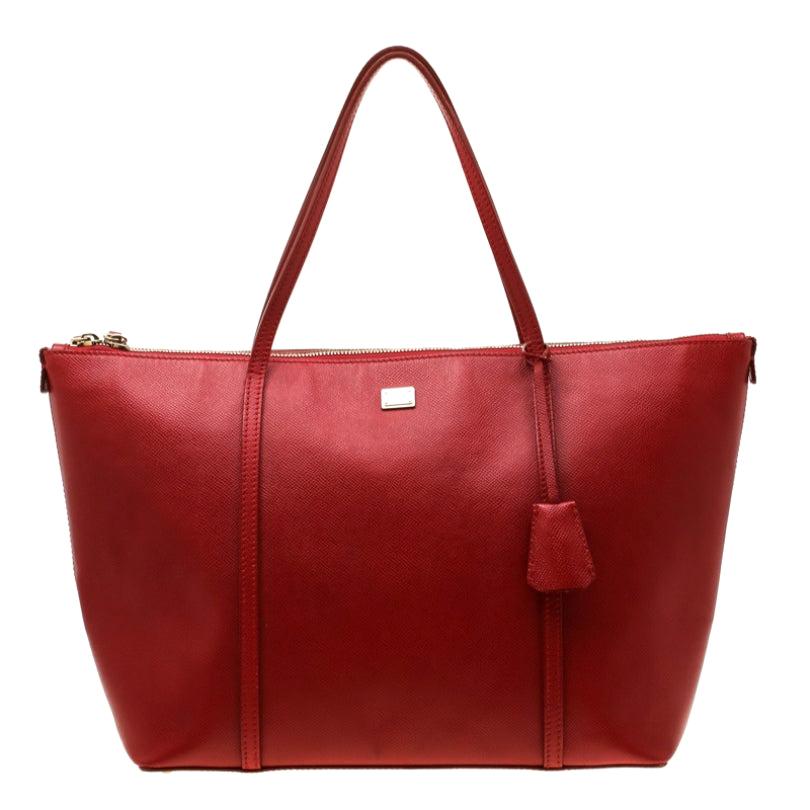 Dolce and Gabbana Red Leather Miss Escape Tote
