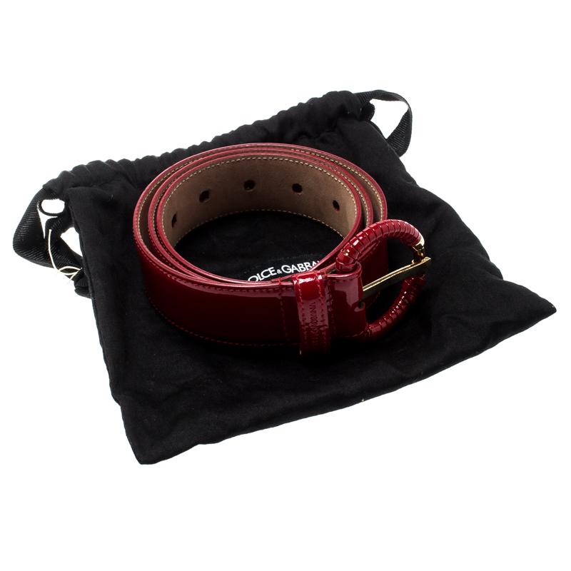 Dolce and Gabbana Red Patent Leather Belt 90CM 1