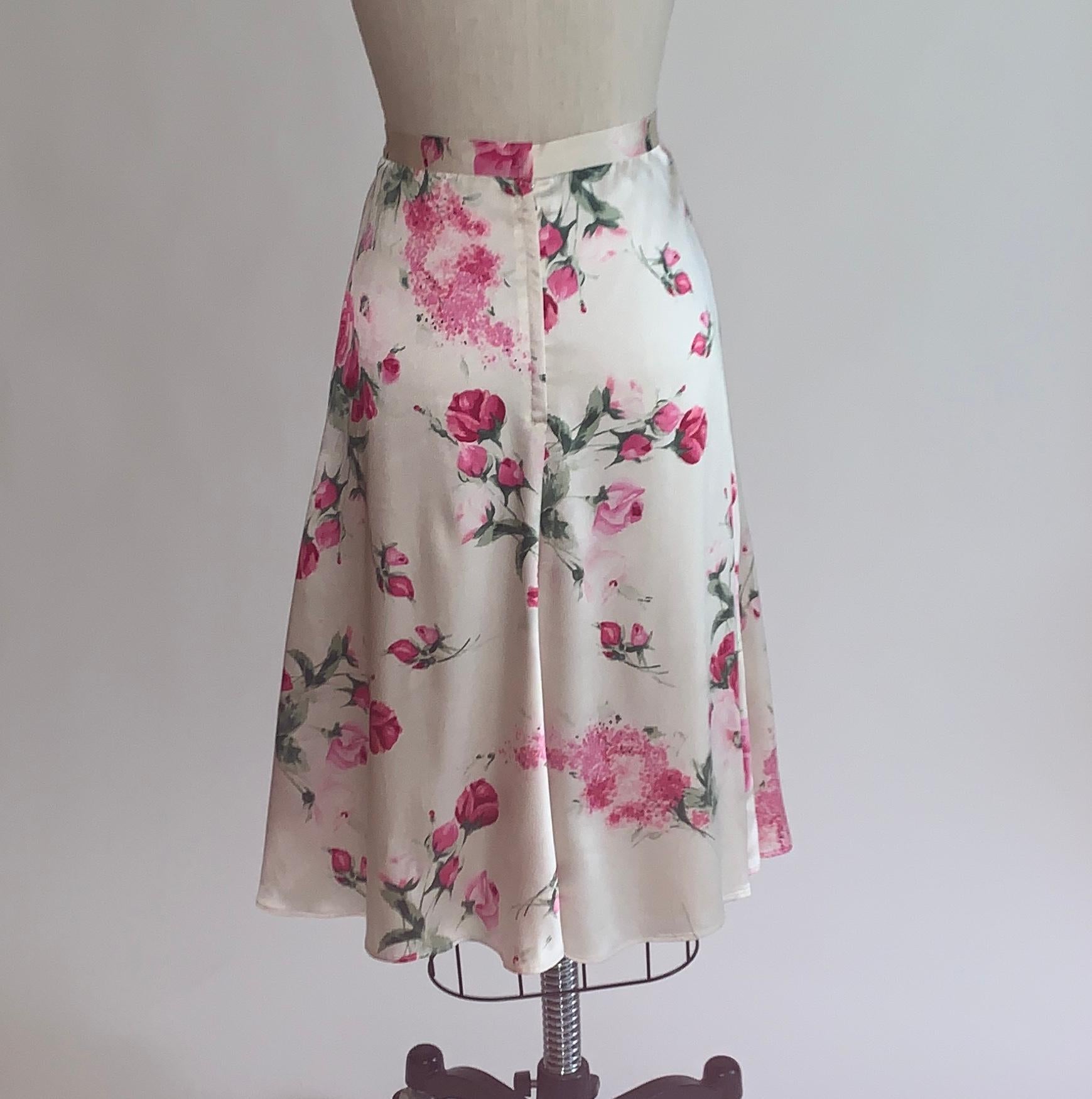silk skirt floral