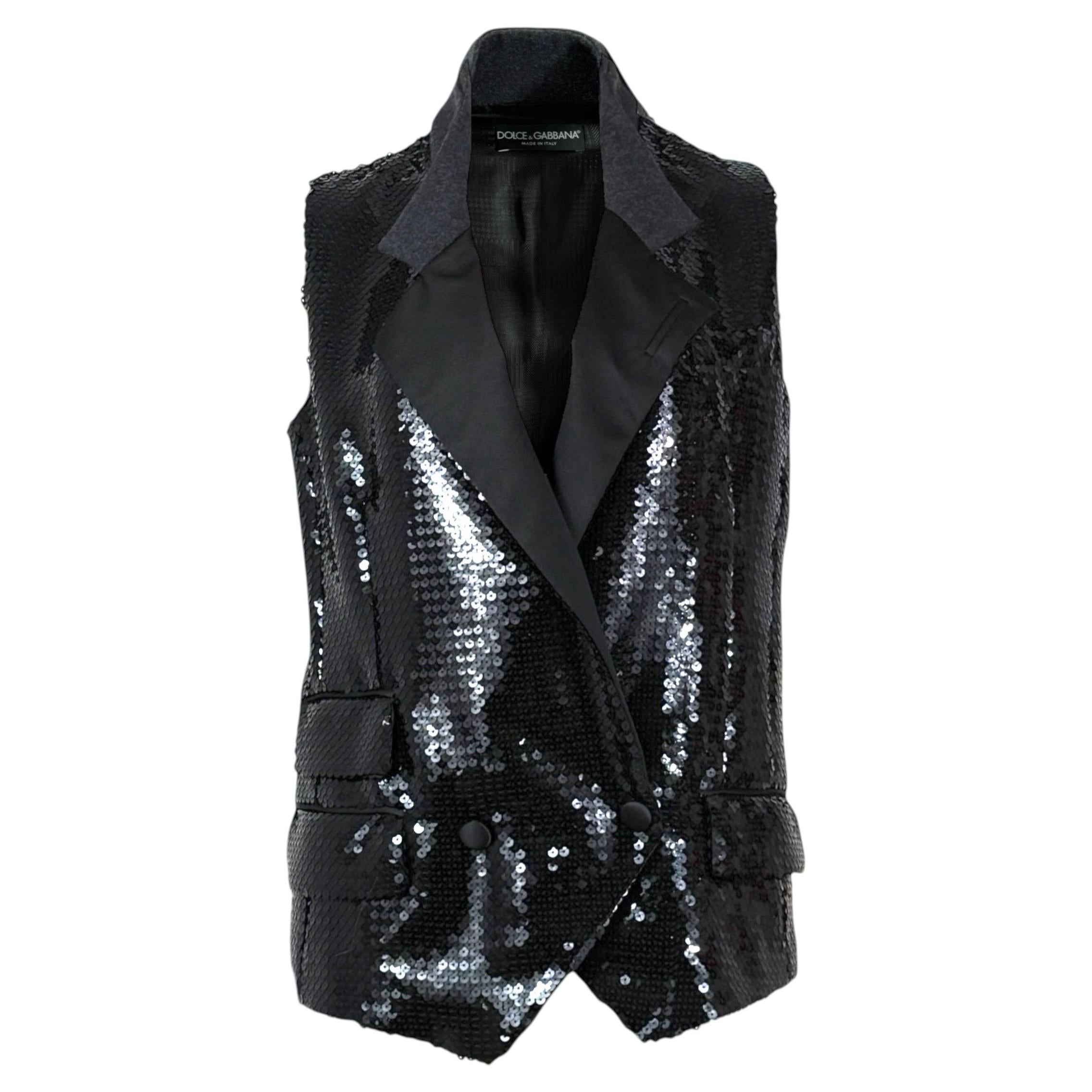 Dolce and Gabbana Sequined vest Grey