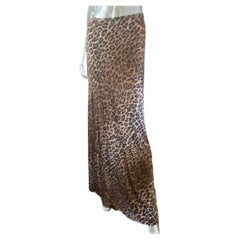 Dolce and Gabbana Signature Leopard Print Viscose Long Slim Sexy Skirt Size 6