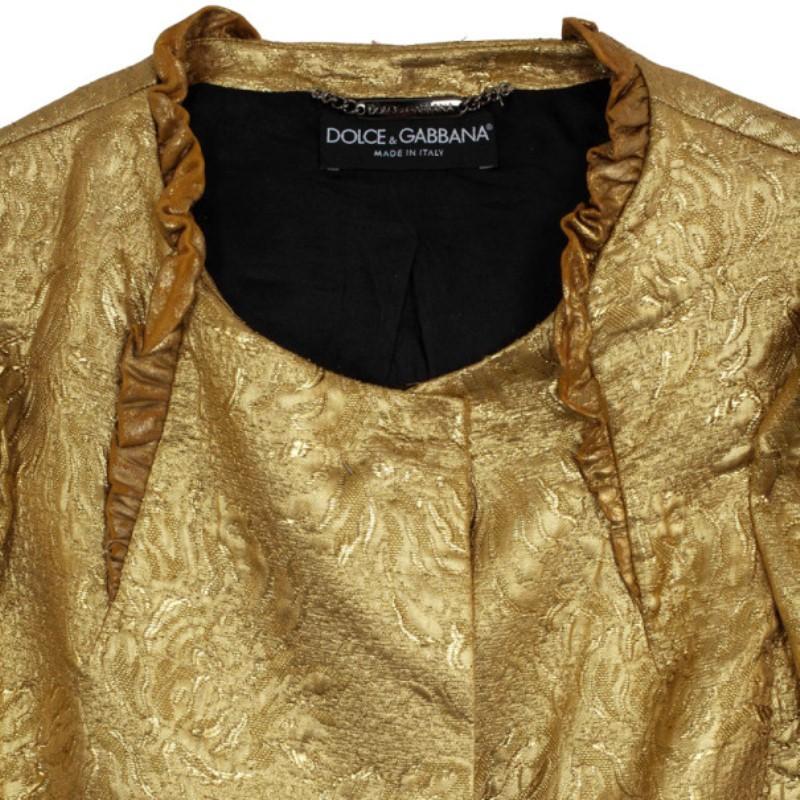 Brown Dolce and Gabbana Silk Brocade Evening Jacket S