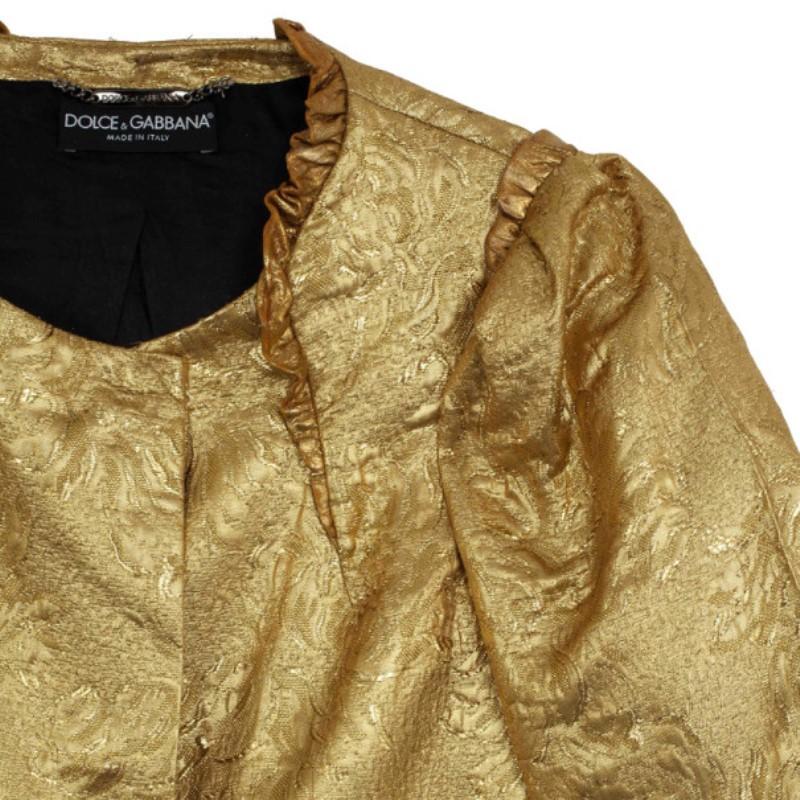Dolce and Gabbana Silk Brocade Evening Jacket S In Good Condition In Dubai, Al Qouz 2