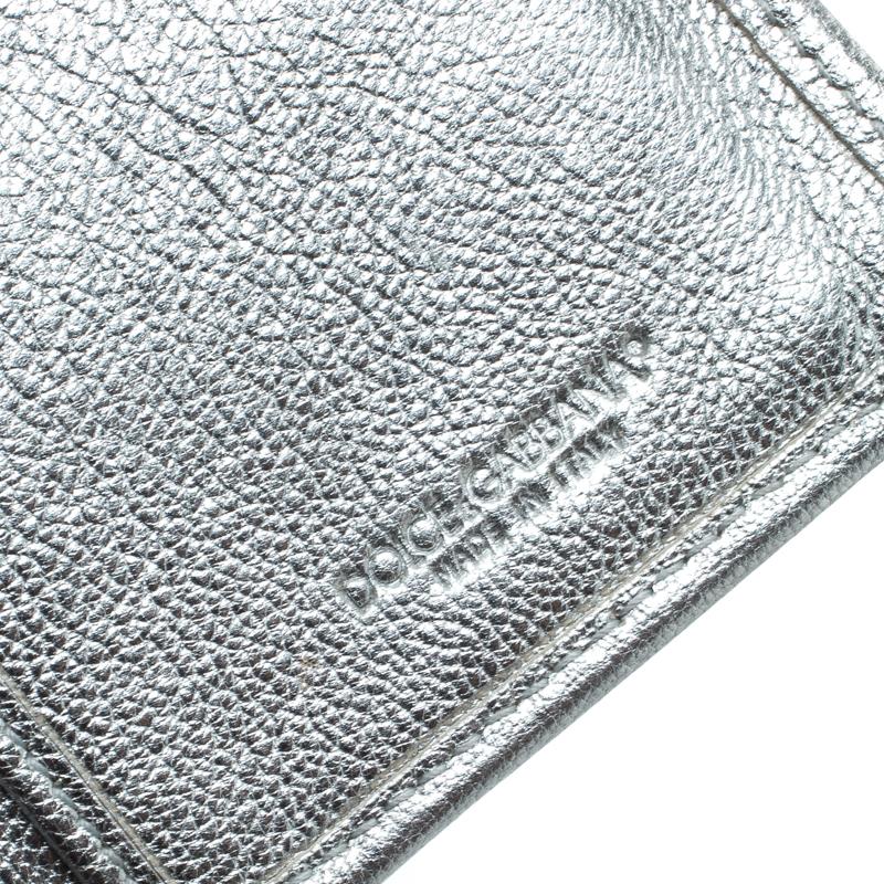 Dolce and Gabbana Silver Leather Continental Wallet 5