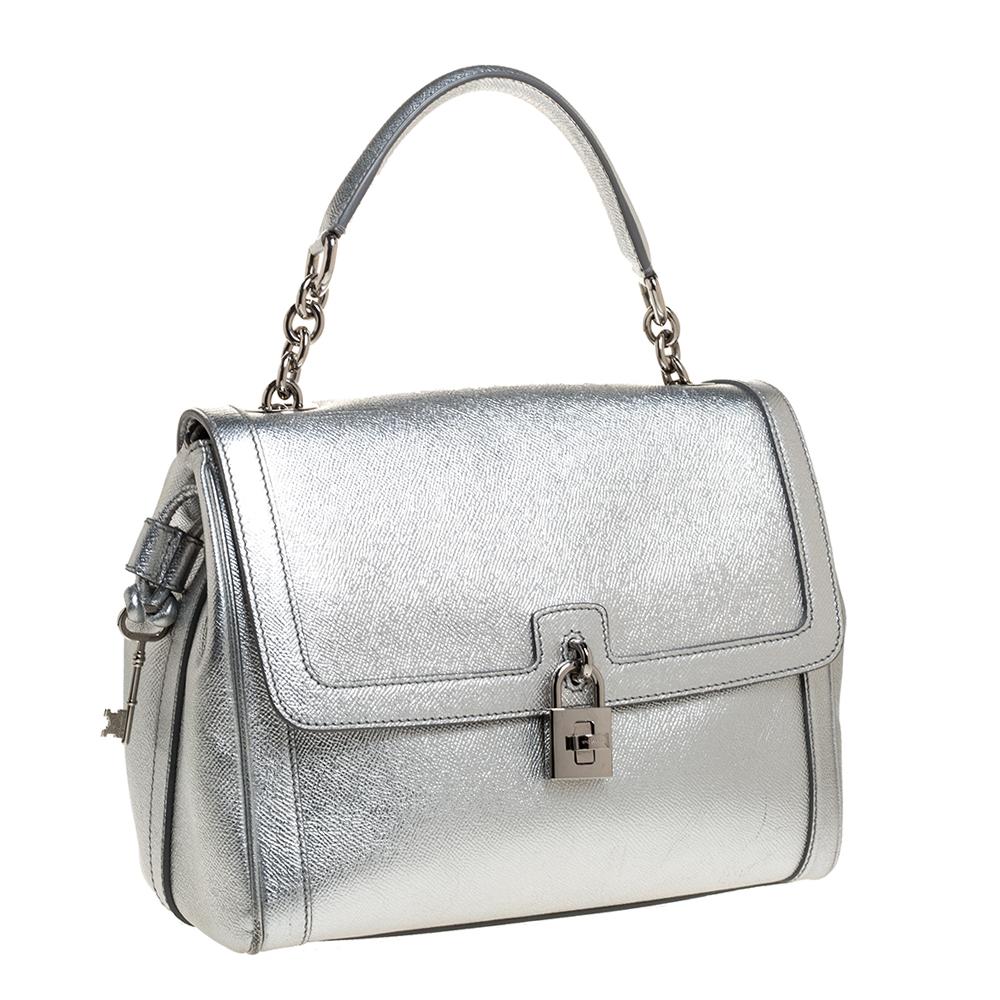 silver leather handbags