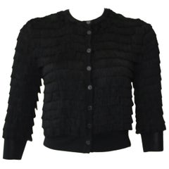 Dolce and Gabbana Cardigan à franges noir, Édition spéciale, Taille XS