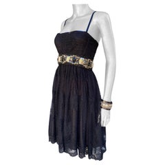 Dolce & Gabbana "SPECIAL PIECE" Schwarzes Spitze Perlen Cocktailkleid Größe 40/4-6