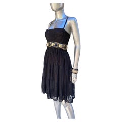 Dolce & Gabbana "SPECIAL PIECE" Schwarzes Spitze Perlen Cocktailkleid Größe 40/4-6