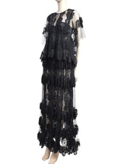 Dolce & Gabbana Primavera 2014 Look 46: maxi abito in pizzo nero